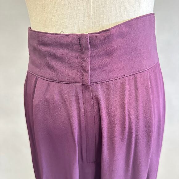 Cache purple high waist wide leg palazzo cumberbund pants‎ Size 12 Deadstock NWT - Picture 10 of 15